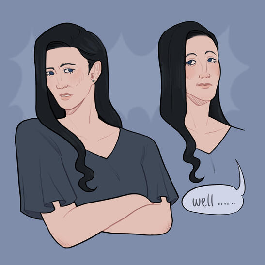 flat color half body + headshot = $25